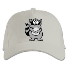 Baseball cap with Print Cute Raccoon - white