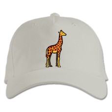 Бейсболка с принтом Нарисованный Жираф - белая