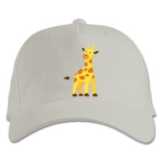 Baseball cap with Print Giraffe From Cartoon - white