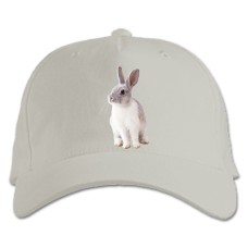 Baseball cap with Print White And Grey Rabbit - white