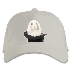 Baseball cap with Print White Rabbit In Hat - white