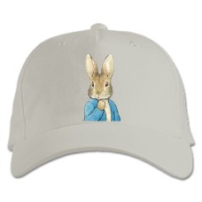 Baseball cap with Print Rabbit In Blue Shirt - white