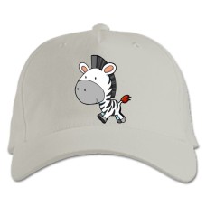 Baseball cap with Print Cute Zebra From Cartoon - white