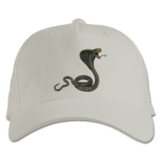 Baseball cap with Print Evil Snake - white
