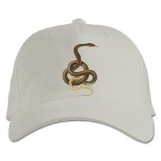 Baseball cap with Print Yellow Snake Jigsaw - white
