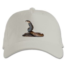 Baseball cap with Print Snake With Tongue - white