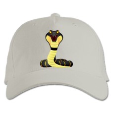 Baseball cap with Print Snake From Cartoon - white