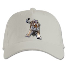 Baseball cap with Print Cute Tiger - white