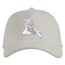Baseball cap with Print White Tiger - white