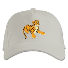 Baseball cap with Print Tiger From Cartoon - white