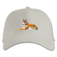 Baseball cap with Print Big Tiger Lies - white