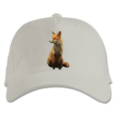 Baseball cap with Print Fox Cunning - white