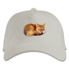 Baseball cap with Print Fox Lies - white