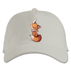 Baseball cap with Print Cute Small Fox - white