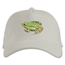 Baseball cap with Print Green Frog - white