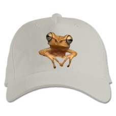 Baseball cap with Print Yellow Frog - white