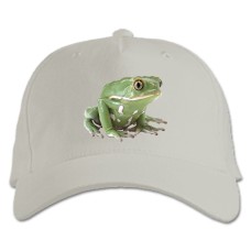 Baseball cap with Print Funny Frog From Cartoon Print - white