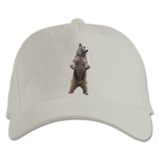 Baseball cap with Print White Bear Stands - white