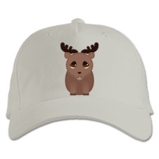 Baseball cap with Print Cute Dear From Cartoon Print - white