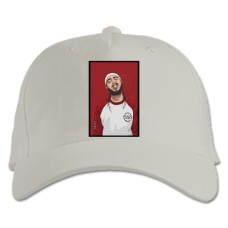 Бейсболка с принтом Пост Малон 2 - белая