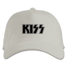 Бейсболка с принтом Кисс - белая