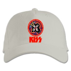 Бейсболка с принтом Кисс 2 - белая