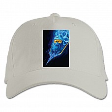 Baseball cap with Print The ghost of Kiev in the sunflowers - white