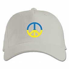 Baseball cap with Print Ukraine Sign of peace - white