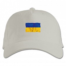 Бейсболка с принтом Государственный Флаг Украины - белая