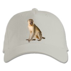 Baseball cap with Print Funny Monkey - white