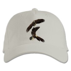 Baseball cap with Print Two Eagles Fly - white