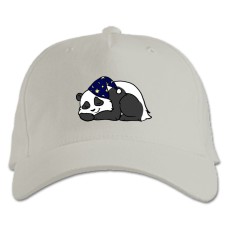 Baseball cap with Print Cute Panda Sleeps - white
