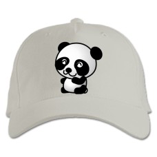 Baseball cap with Print Cute Panda - white