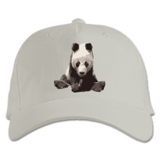 Baseball cap with Print Puzzled Panda - white