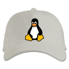 Бейсболка с принтом Пингвин Из Мультфильма - белая