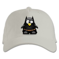 Бейсболка с принтом Пингвин Бэтмен - белая