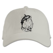 Baseball cap with Print Yin And Yang - white