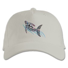 Baseball cap with Print Three Colored Fish - white