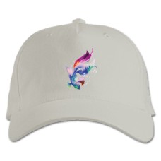 Кепка з принтом Розфарбована Риба - біла