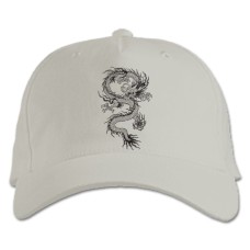 Baseball cap with Print Chinese Dragon - white