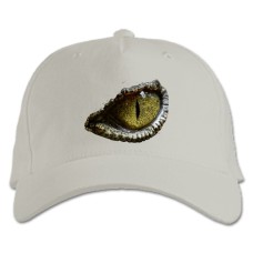 Baseball cap with Print Green Eye Of Dinosaur - white