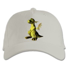 Baseball cap with Print Green Cute And Small Dinosaur - white