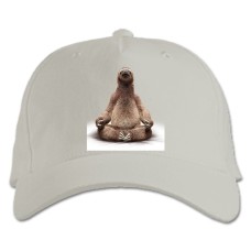 Baseball cap with Print Sloth Sits - white