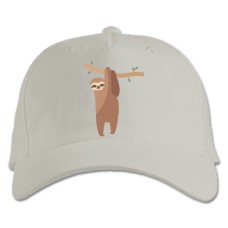 Baseball cap with Print Sloth Hangs - white