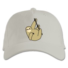 Baseball cap with Print Sloth With Stick - white