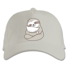 Baseball cap with Print Sloth With Pillow - white