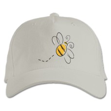 Кепка з принтом Розфарбована Бджола - біла