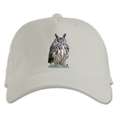 Baseball cap with Print Angry Funny Owl - white