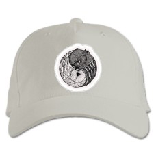Baseball cap with Print Two Owls - white