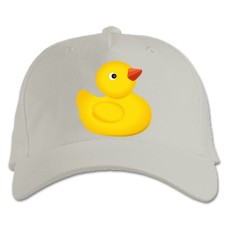 Baseball cap with Print Yellow Duck Toy - white
